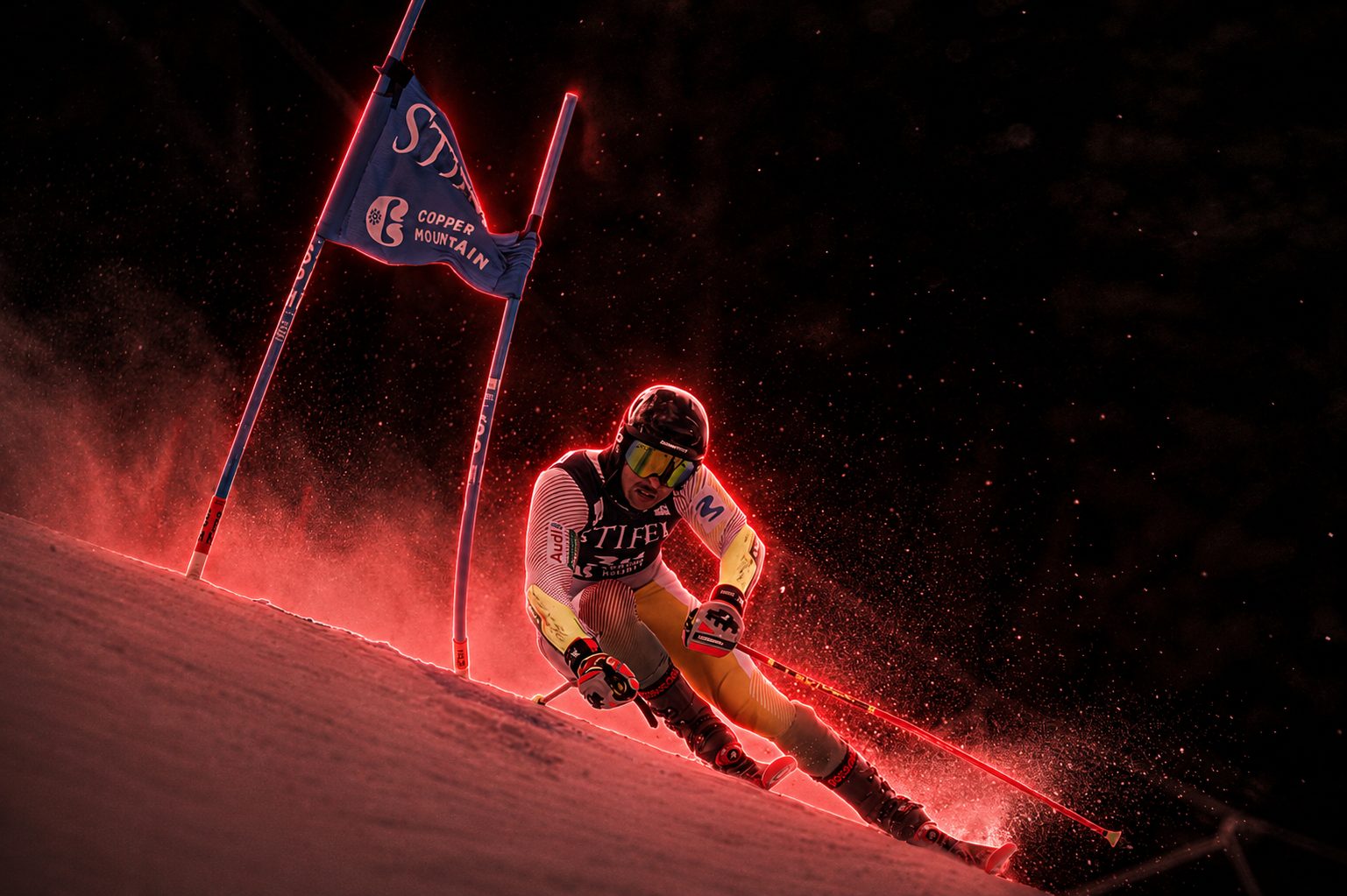 Albert Ortega trazando un gigante en Alta Badia